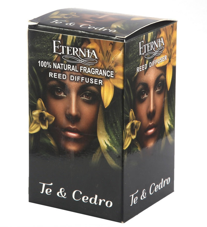 Eternia® Te & Cedro Reed Diffuser with Rattan Reed Sticks – Slow Release Subtle Long-Lasting Home Fragrance