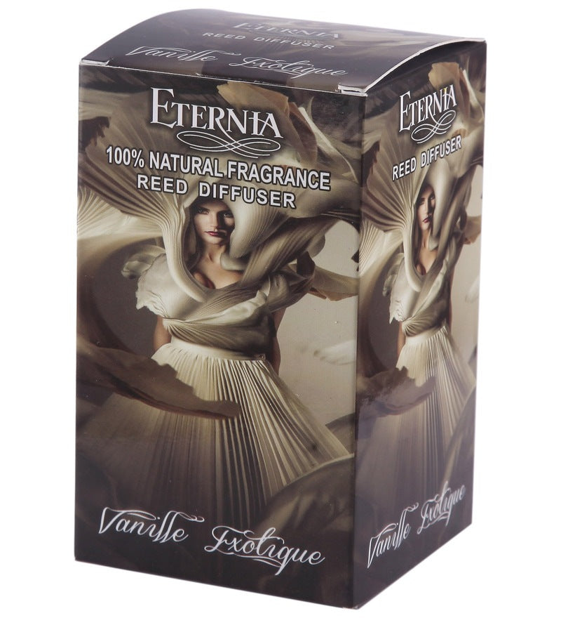 Eternia® Vanille Exotique Reed Diffuser with Rattan Reed Sticks – Slow Release Subtle Long-Lasting Home Fragrance