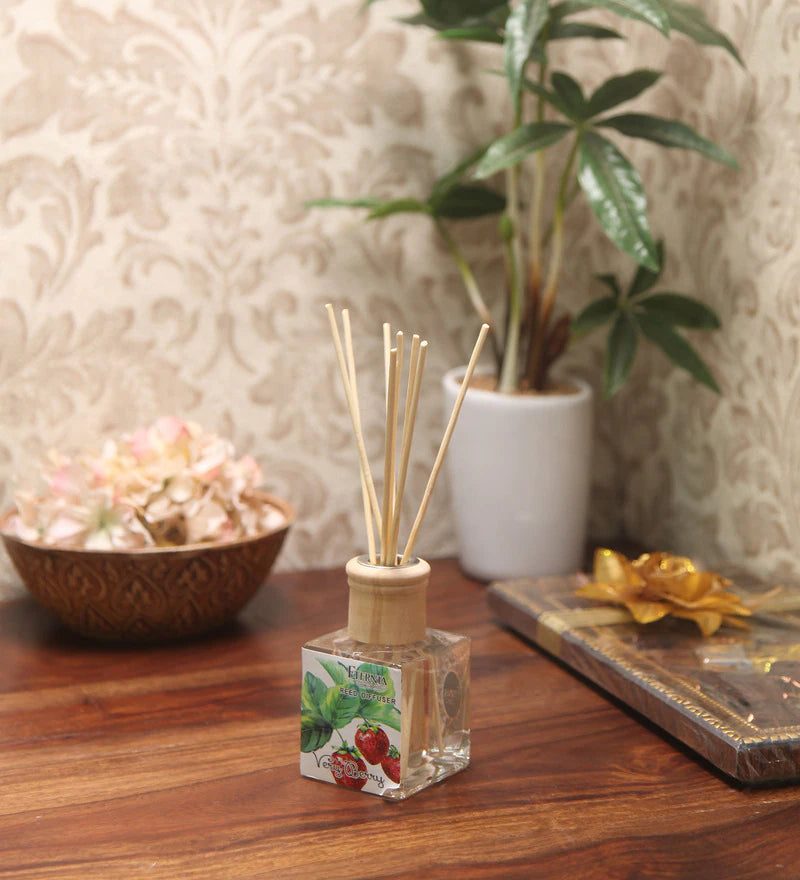 Eternia® Very Berry Reed Diffuser with Rattan Reed Sticks – Slow Release Subtle Long-Lasting Home Fragrance