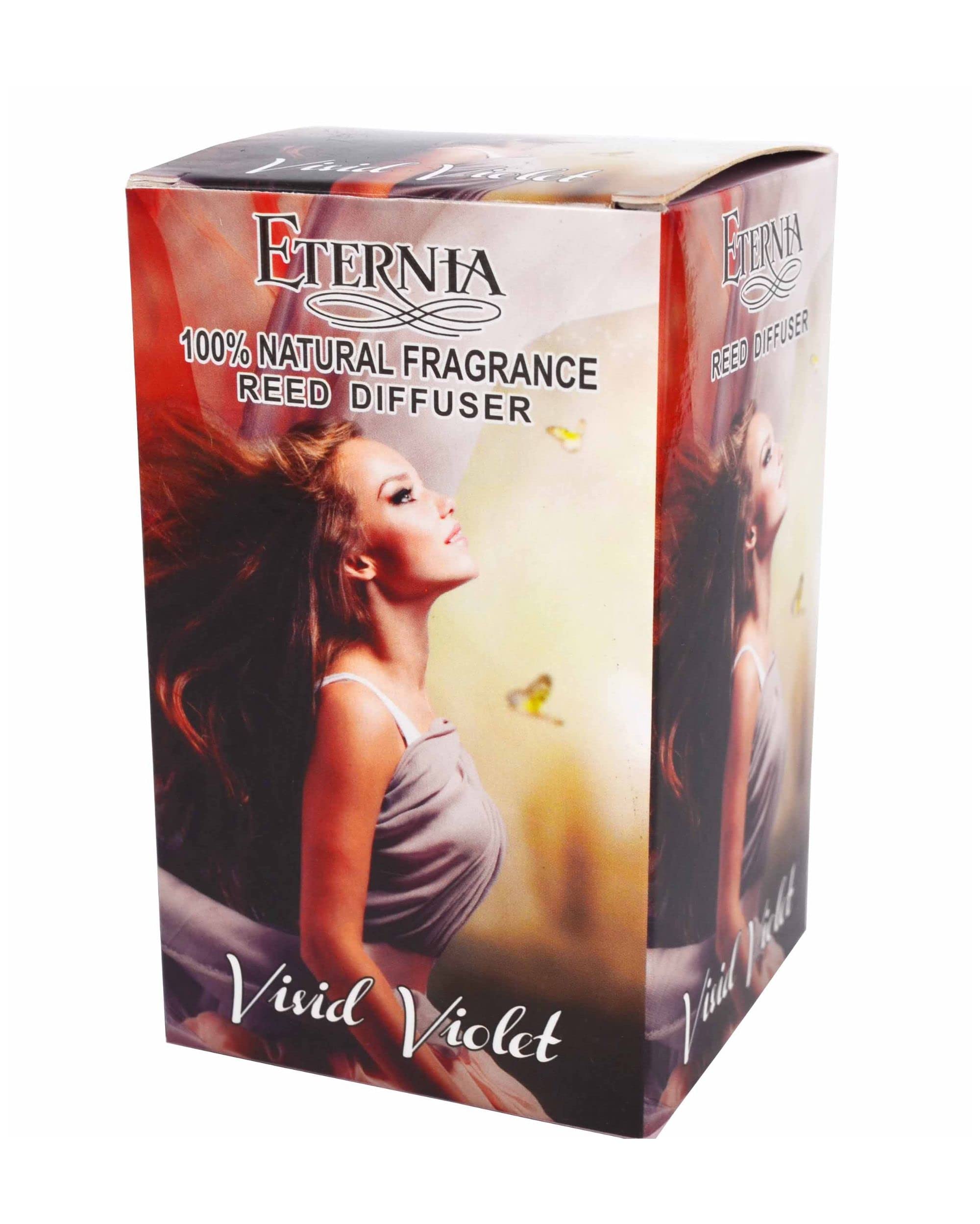 Eternia® Vivid Violet Reed Diffuser with Rattan Reed Sticks – Slow Release Subtle Long-Lasting Home Fragrance