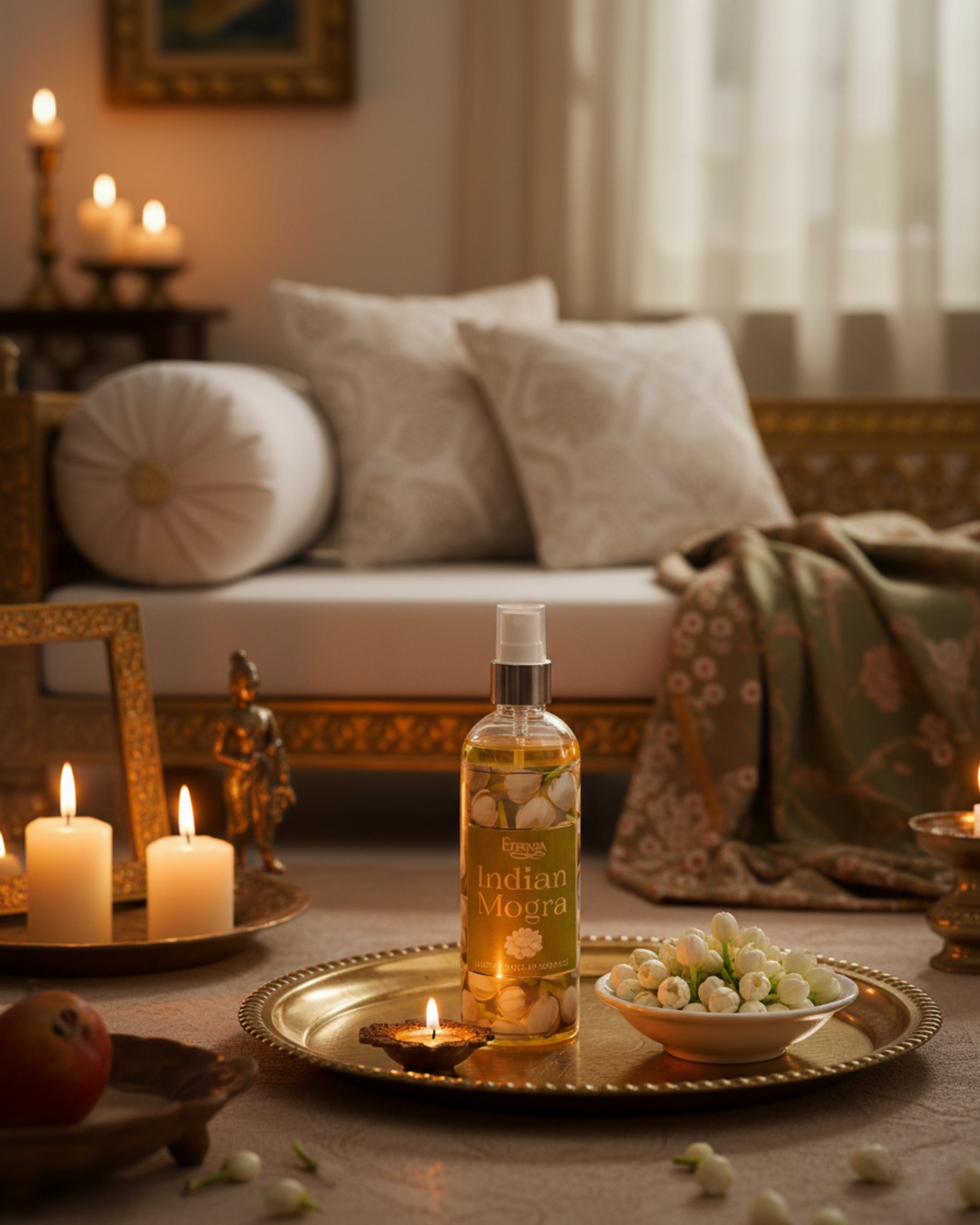 Eternia® Indian Mogra Room Spray – Fresh, Soothing Floral Aroma | Long-Lasting Air Freshener for Home, Bedroom & Office – 200ml