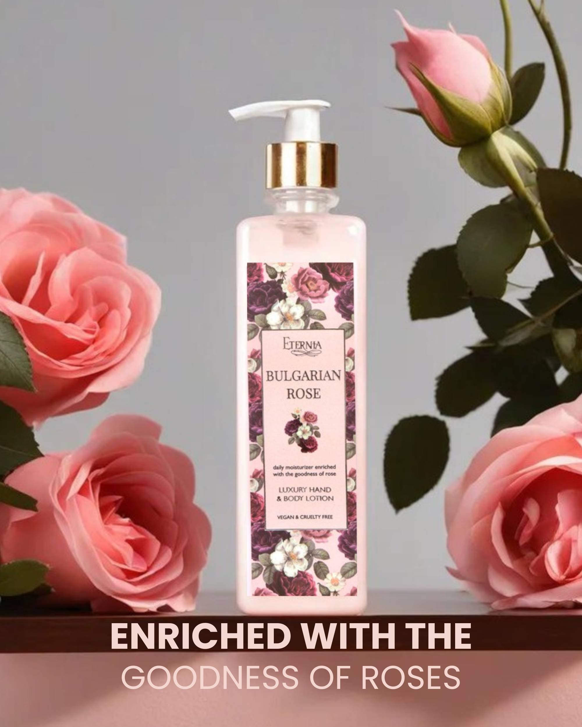 Eternia® Bulgarian Rose Hand & Body Lotion - Vegan & Cruelty-Free Daily Moisturizer - 500ml