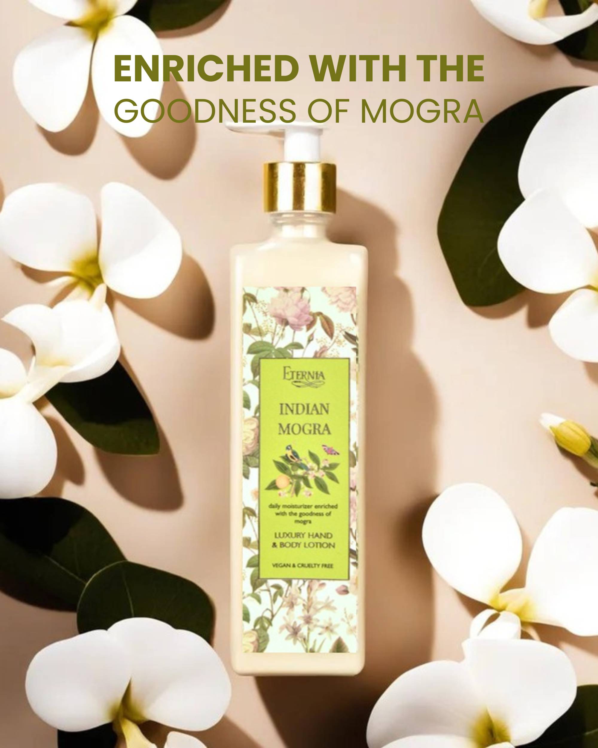 Eternia® Indian Mogra Hand & Body Lotion - Vegan & Cruelty-Free Daily Moisturizer - 500ml
