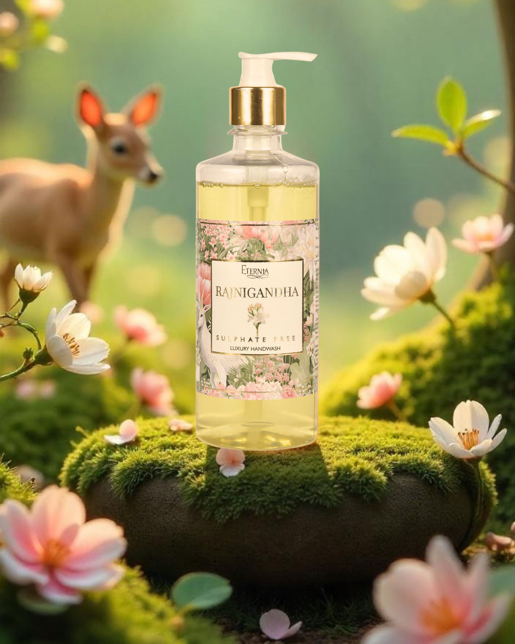 Eternia® Rajnigandha Oud Sulphate-Free Handwash - Premium Cruelty-Free Liquid Soap - Luxurious Foam & Thick Honey-Like Consistency - 500ml