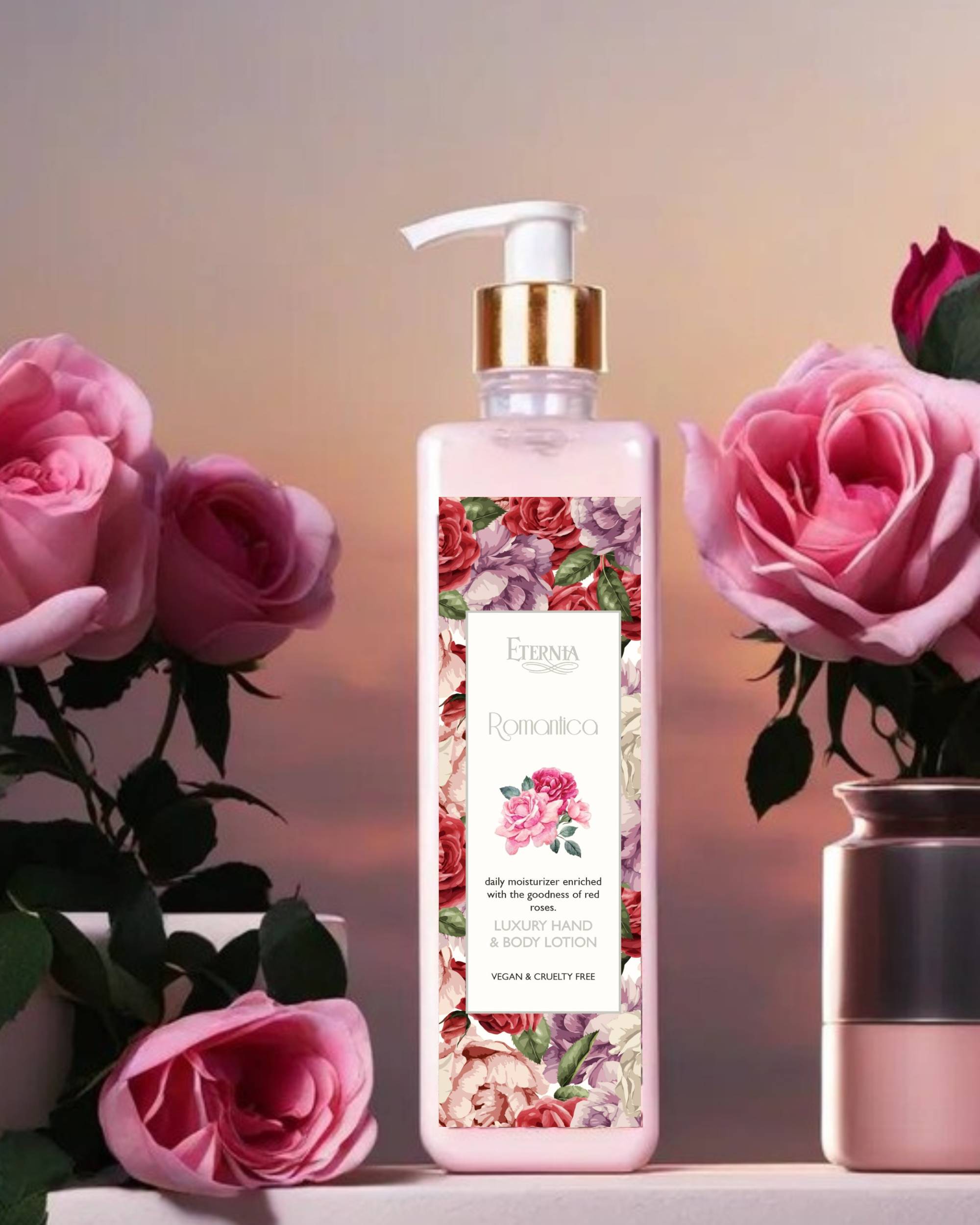 Eternia® Romantica Hand & Body Lotion - Vegan & Cruelty-Free Daily Moisturizer - 500ml