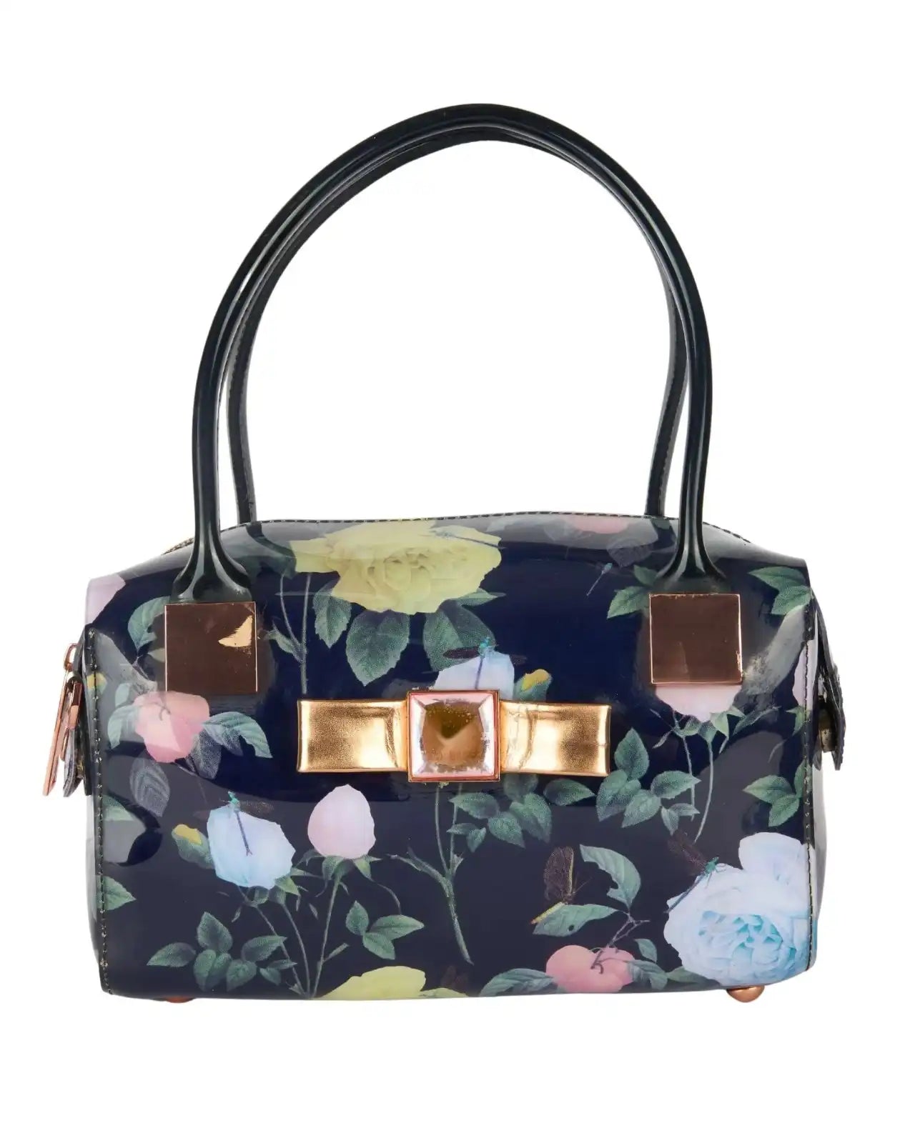 Eternia® 2-in-1 Premium Floral Handbag Set – Large Structured Tote with Water-Resistant Finish & Removable Inner Pouch - Twilight Garden Bloom