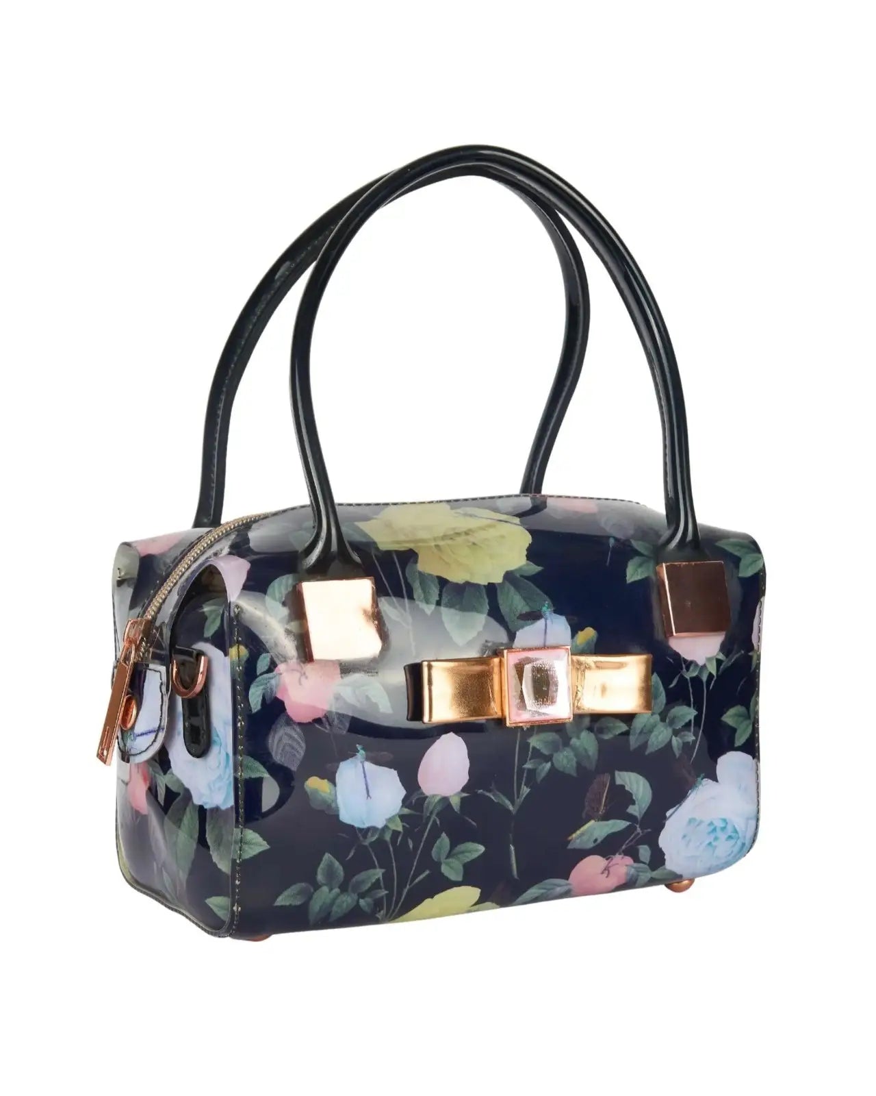Eternia® 2-in-1 Premium Floral Handbag Set – Large Structured Tote with Water-Resistant Finish & Removable Inner Pouch - Twilight Garden Bloom
