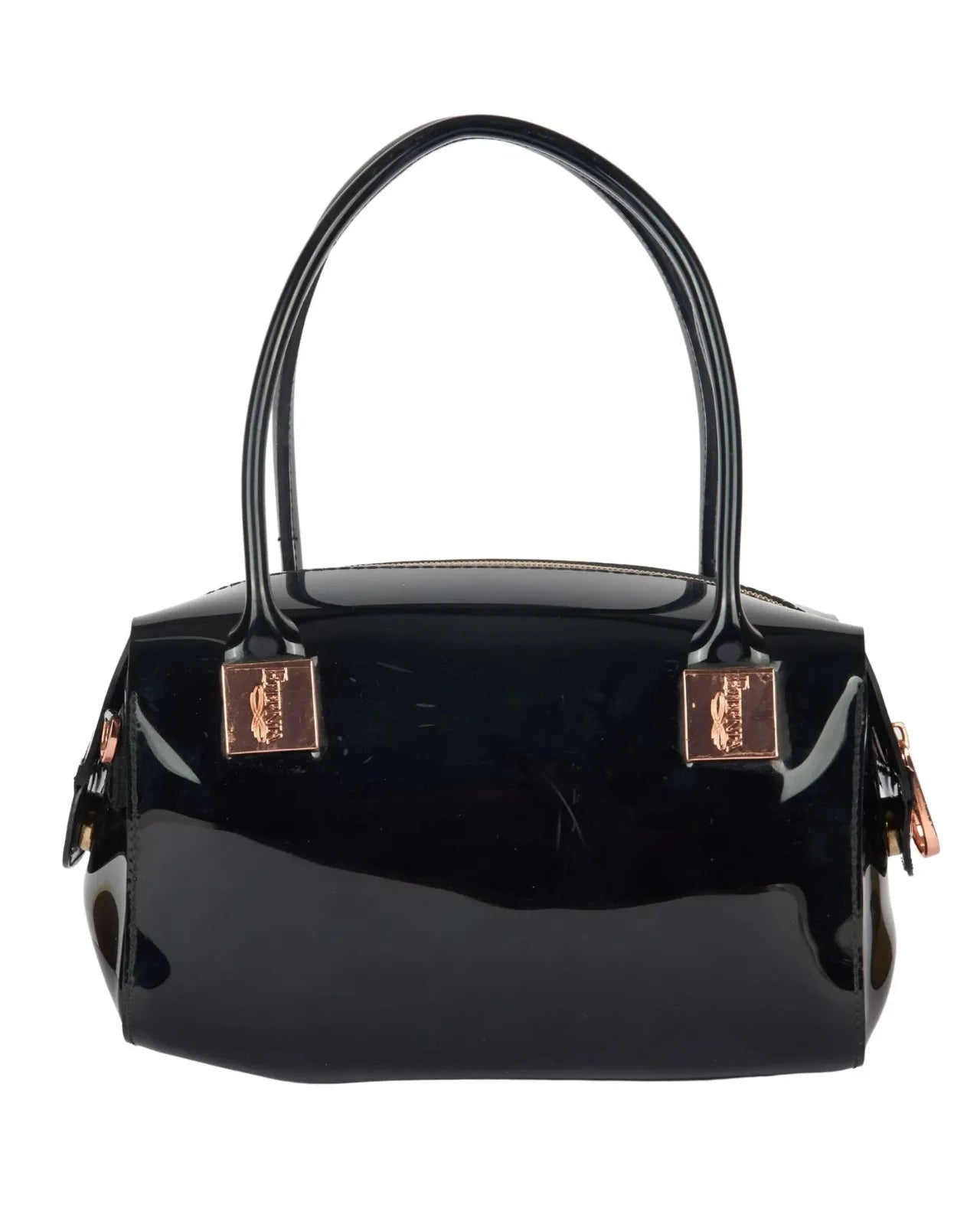 Eternia® Floral Structured Handbag – Water-Resistant Large Purse with Magnetic Flap, Premium Faux Leather & Detachable Strap - Black