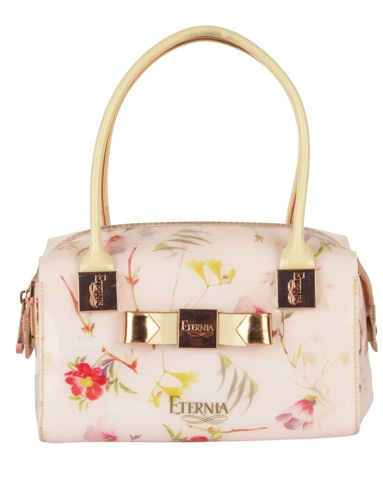 Eternia® 2-in-1 Premium Floral Handbag Set – Large Structured Tote with Water-Resistant Finish & Removable Inner Pouch - Blush Pink