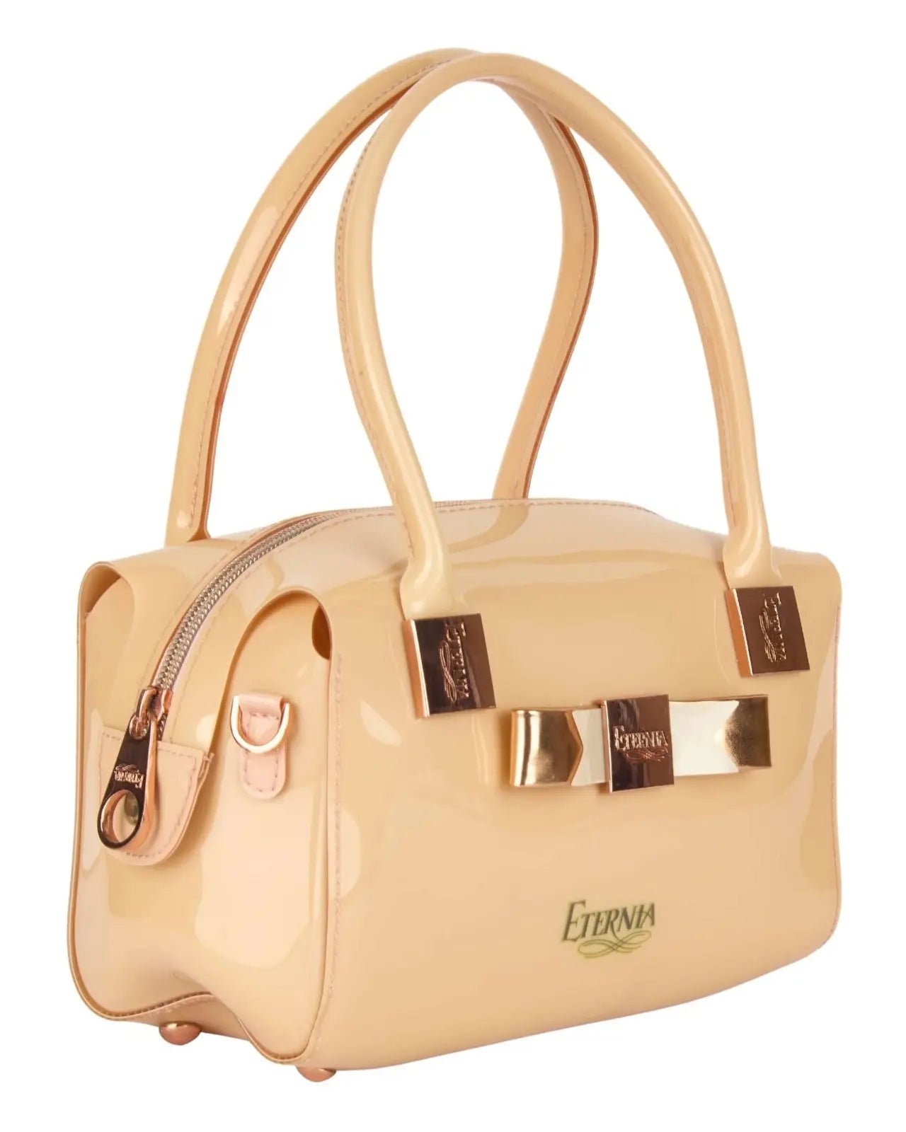 Eternia® Floral Structured Handbag – Water-Resistant Large Purse with Magnetic Flap, Premium Faux Leather & Detachable Strap - Cream