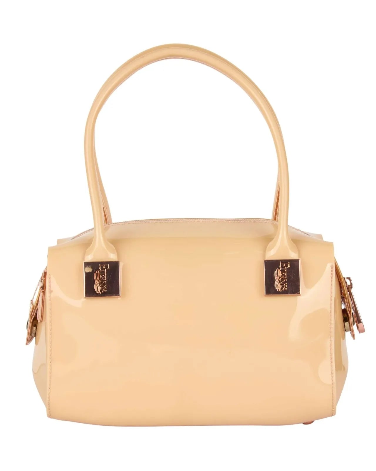 Eternia® Floral Structured Handbag – Water-Resistant Large Purse with Magnetic Flap, Premium Faux Leather & Detachable Strap - Cream