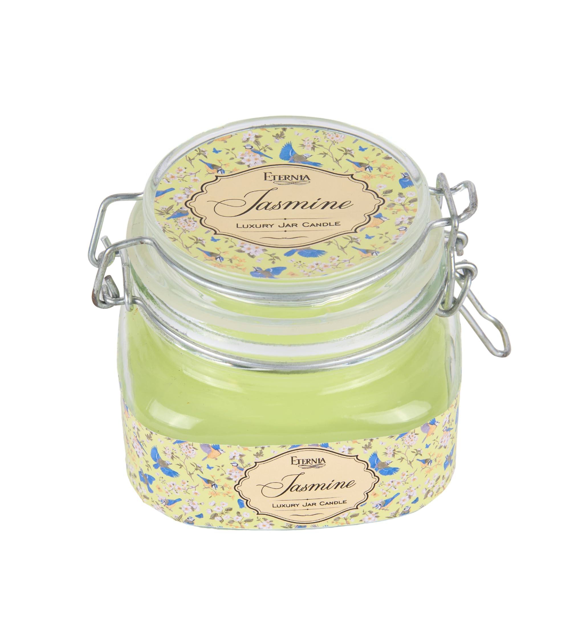 Eternia® Jasmine Scented Double Wick Jar Candle – Floral Aroma for Serenity & Romance – Elegant Glass Jar Candle – 28 Hours Burn Time