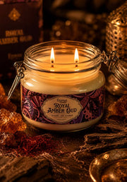Eternia® Royal Amber Oud Jar Candle – Premium Amber & Oud Fragrance Candle with Double Wick
