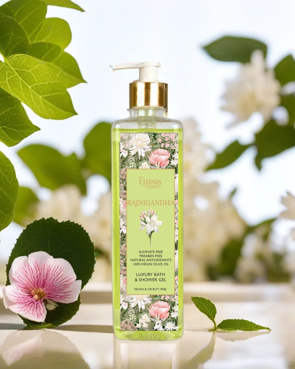 Eternia® Rajnigandha Oud Bath & Shower Gel - Sulphate Free & Cruelty-Free Daily Hydrating Cleanser - 500ml