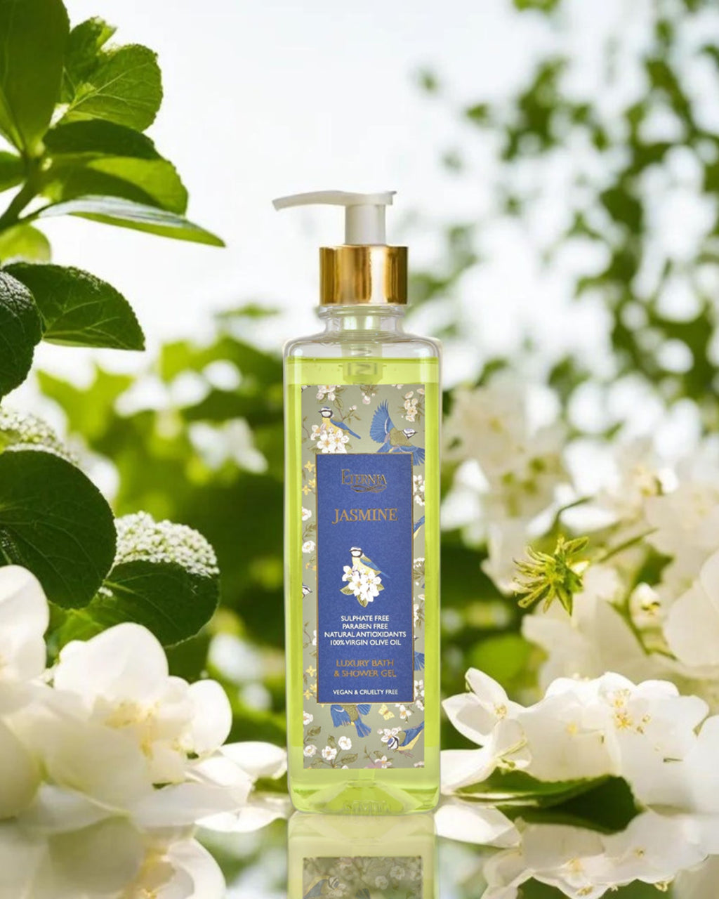 Eternia® Jasmine Bath & Shower Gel - Sulphate Free & Cruelty-Free Daily Hydrating Cleanser - 500ml
