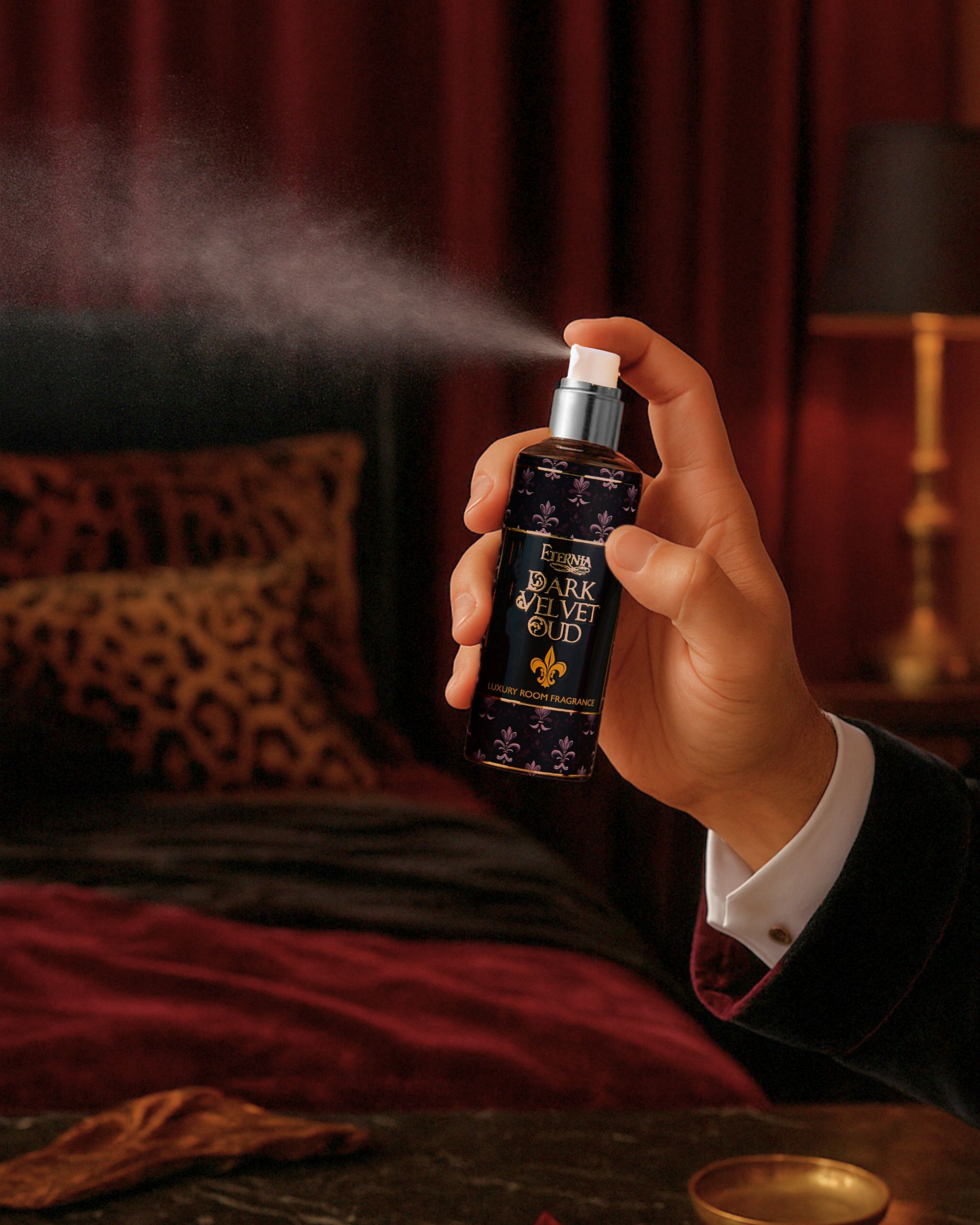 Eternia® Dark Velvet Oud Room Spray – Deep, Luxurious Woody Aroma | Long-Lasting Premium Fragrance Mist for Home, Office & Living Spaces | Sophisticated Oriental Scent – 200ml