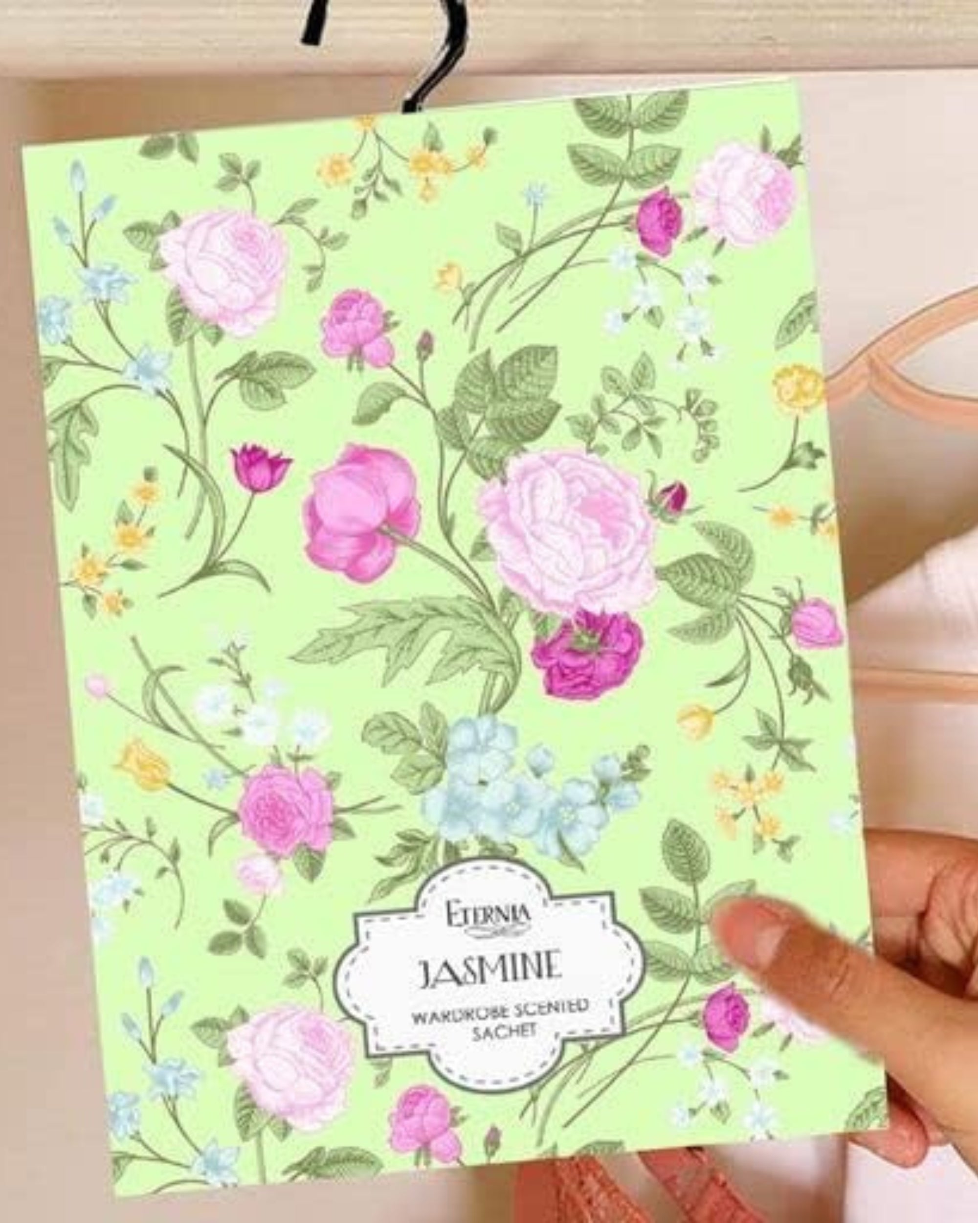 Eternia® Fragrance Sachets for Wardrobe - Jasmine Scented Sachet for Clothes, Drawers, and Closets | Long-Lasting Natural Air Freshener with Refreshing Aromatic Fragrance