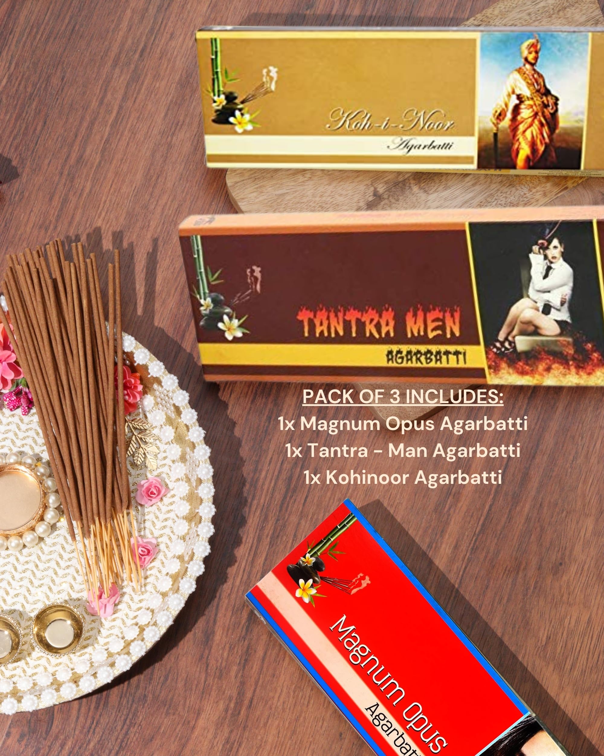 Eternia® Woodland Wonders Set Burning Incense Sticks | Long-Lasting Luxury Aromatic Agarbatti with Refreshing Soothing Fragrances | Pack of 3
