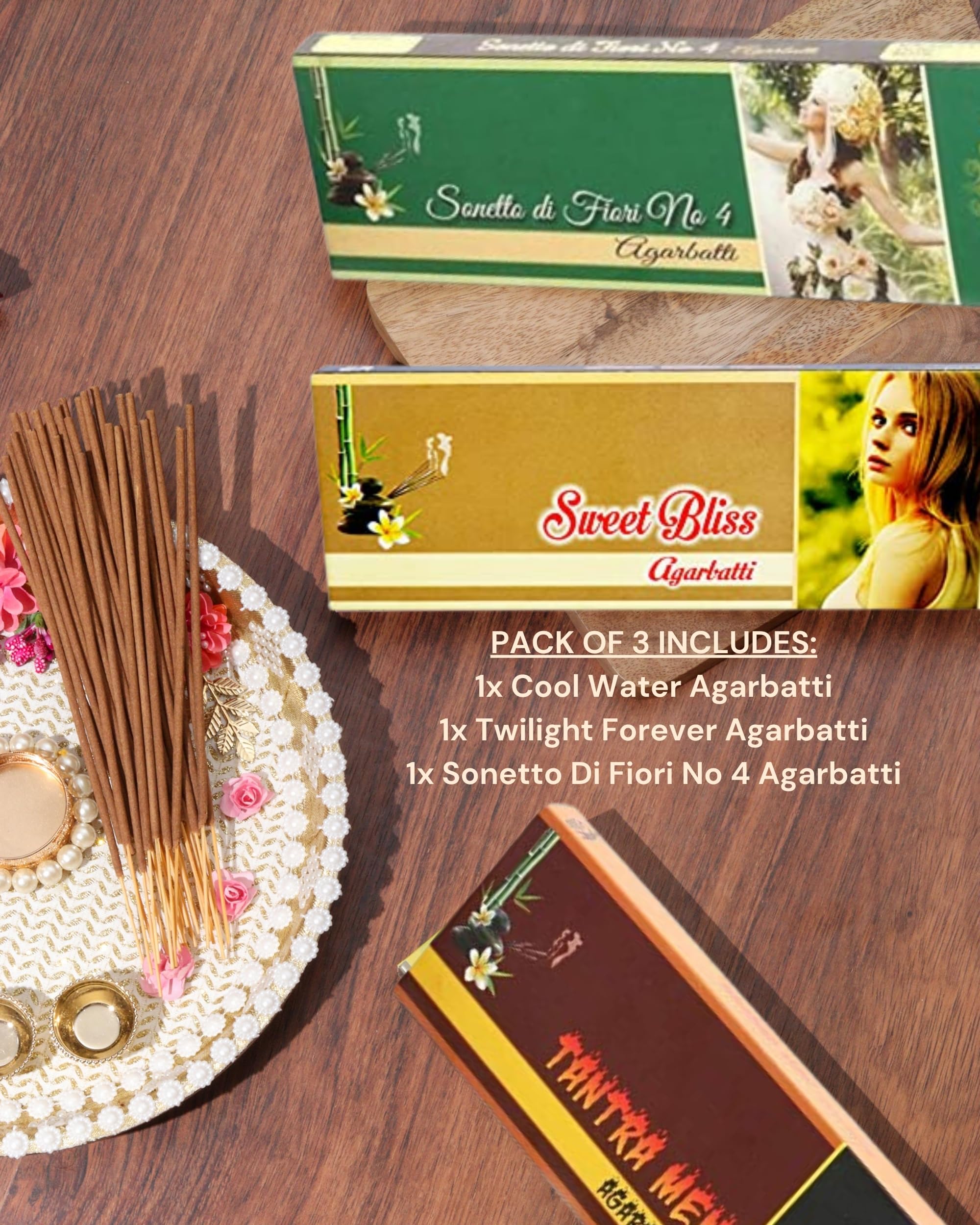 Eternia® Sunset Escape Set Burning Incense Sticks | Long-Lasting Luxury Aromatic Agarbatti with Refreshing Soothing Fragrances | for Men & Women | Pack of 3