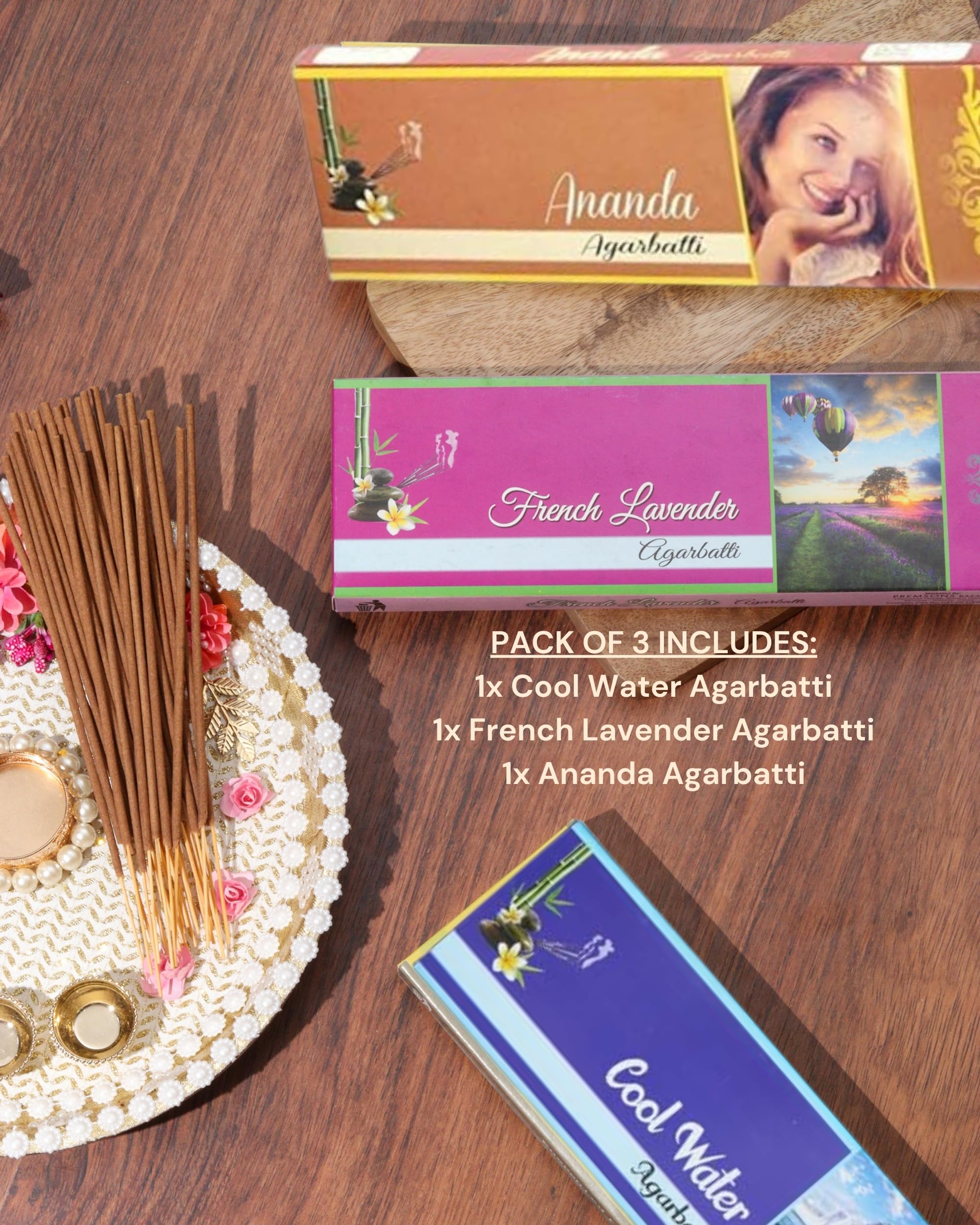 Eternia® Refreshing Vibes Set Burning Incense Sticks | Long-Lasting Luxury Aromatic Agarbatti with Soothing Fragrances | For Men & Women | Pack of 3