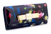 Eternia® Floral Clutch Wallet with Magnetic Flap – Water-Resistant Purse with Card Slots – Midnight Bloom