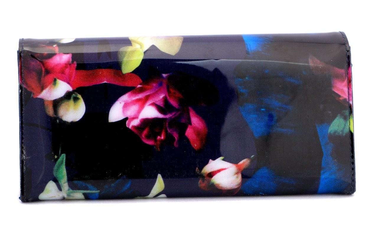 Eternia® Floral Clutch Wallet with Magnetic Flap – Water-Resistant Purse with Card Slots – Midnight Bloom