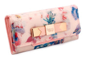 Eternia® Floral Clutch Wallet with Magnetic Flap – Water-Resistant Purse with Card Slots – Petal Blush