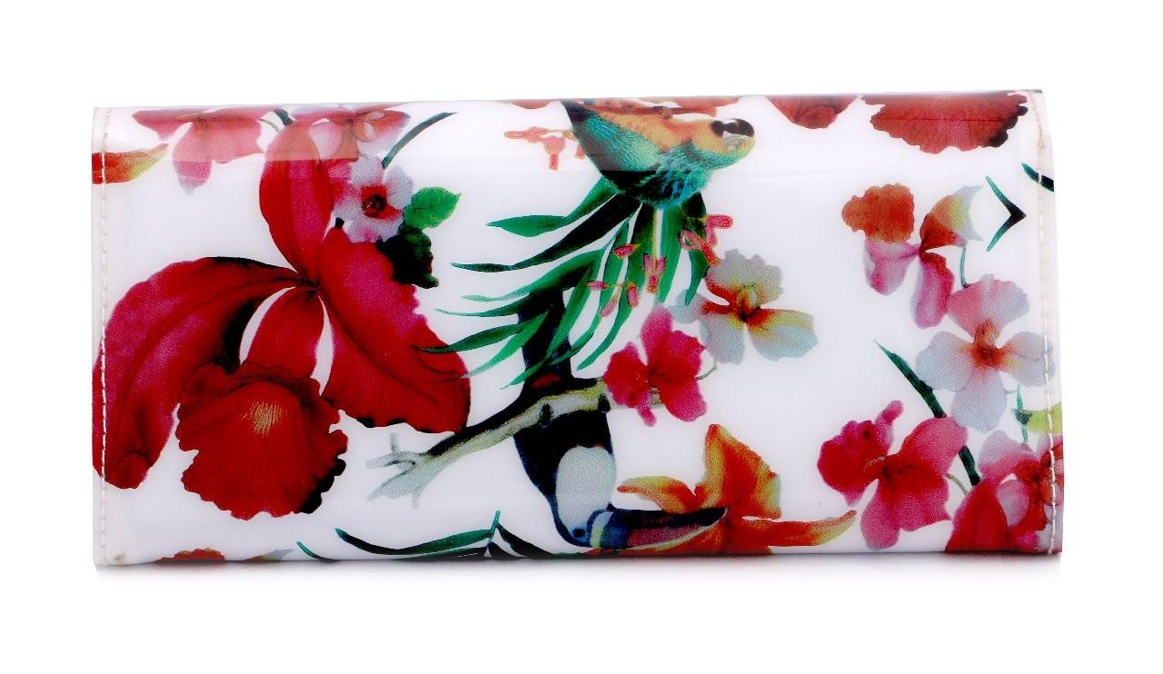 Eternia® Floral Clutch Wallet with Magnetic Flap – Water-Resistant Purse with Card Slots – Island Rouge