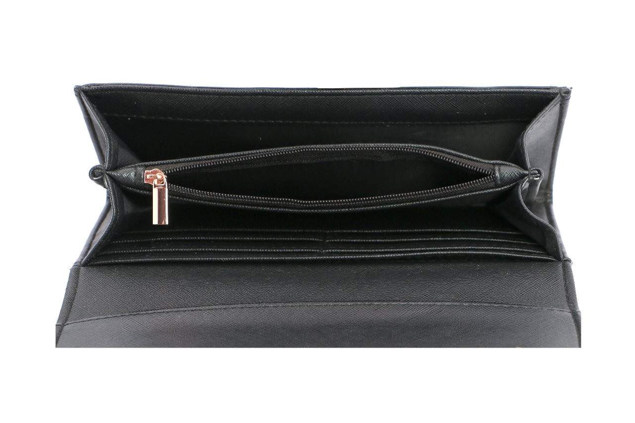 Eternia® Floral Clutch Wallet with Magnetic Flap – Water-Resistant Purse with Card Slots – Noir Garden