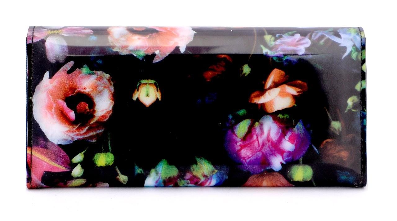 Eternia® Floral Clutch Wallet with Magnetic Flap – Water-Resistant Purse with Card Slots – Midnight Muse
