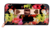 Eternia® Zippered Wallet – Bold Floral Print Purse in Water-Resistant Finish – Noir Garden