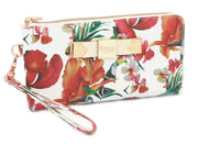 Eternia® Zippered Wallet with Wrist Strap – Bold Floral Print Purse in Water-Resistant Finish – Island Rouge