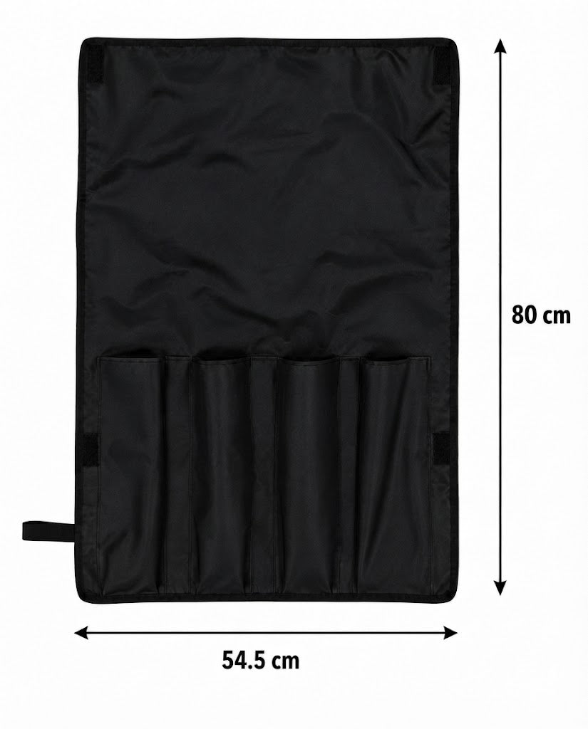 Black mahjong rack cover, 54.5 cm wide and 80 cm tall, with storage pockets.