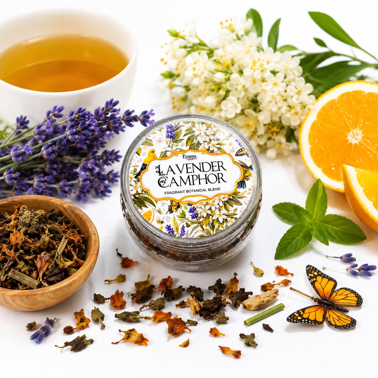 Eternia® Lavender Camphor Fragrant Botanical Blend | Natural Aromatherapy Potpourri Air Freshener for Home, Office & Wardrobe | Long Lasting Luxury Fragrance Décor