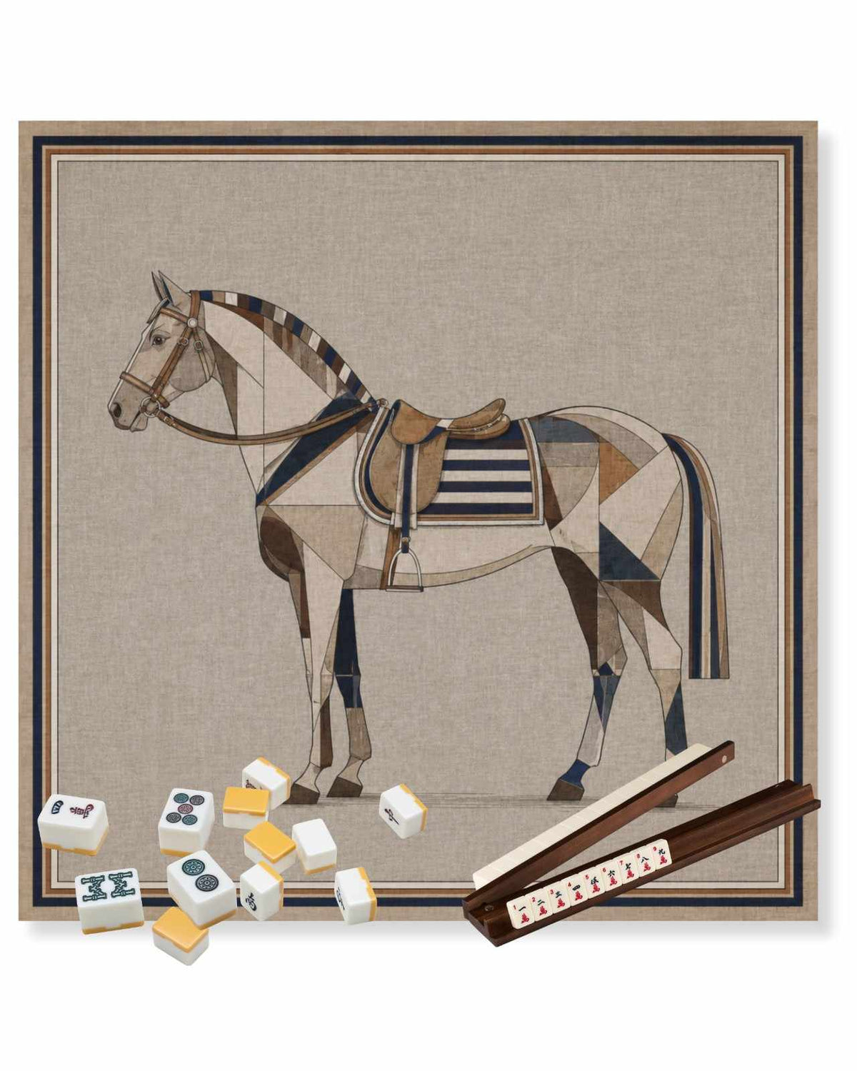 Premsons Equus Mahjong Mat – 33 x 33 inch Large Table Game Mat