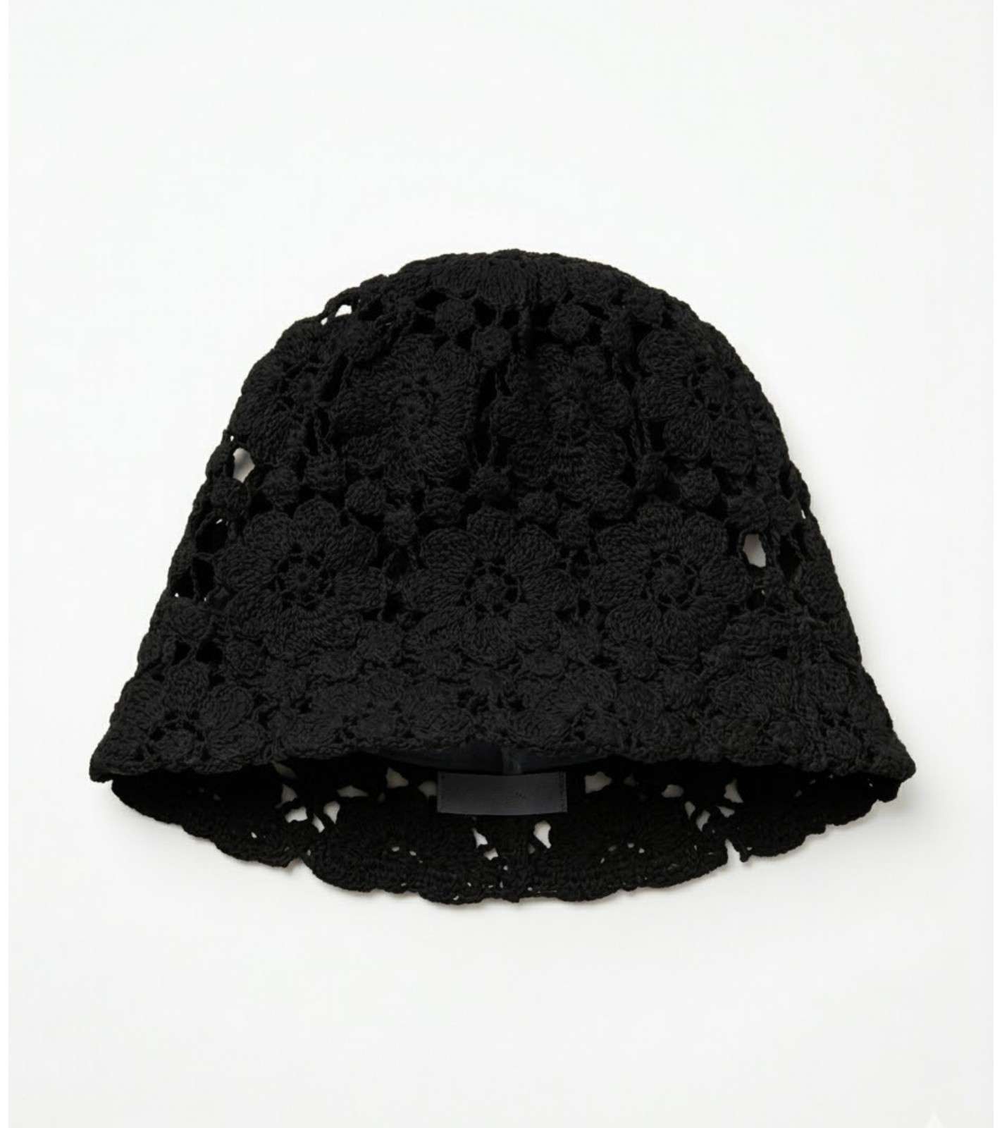 Eternia® Crochet Lace Bucket Cap – Floral Open Knit Design – Black