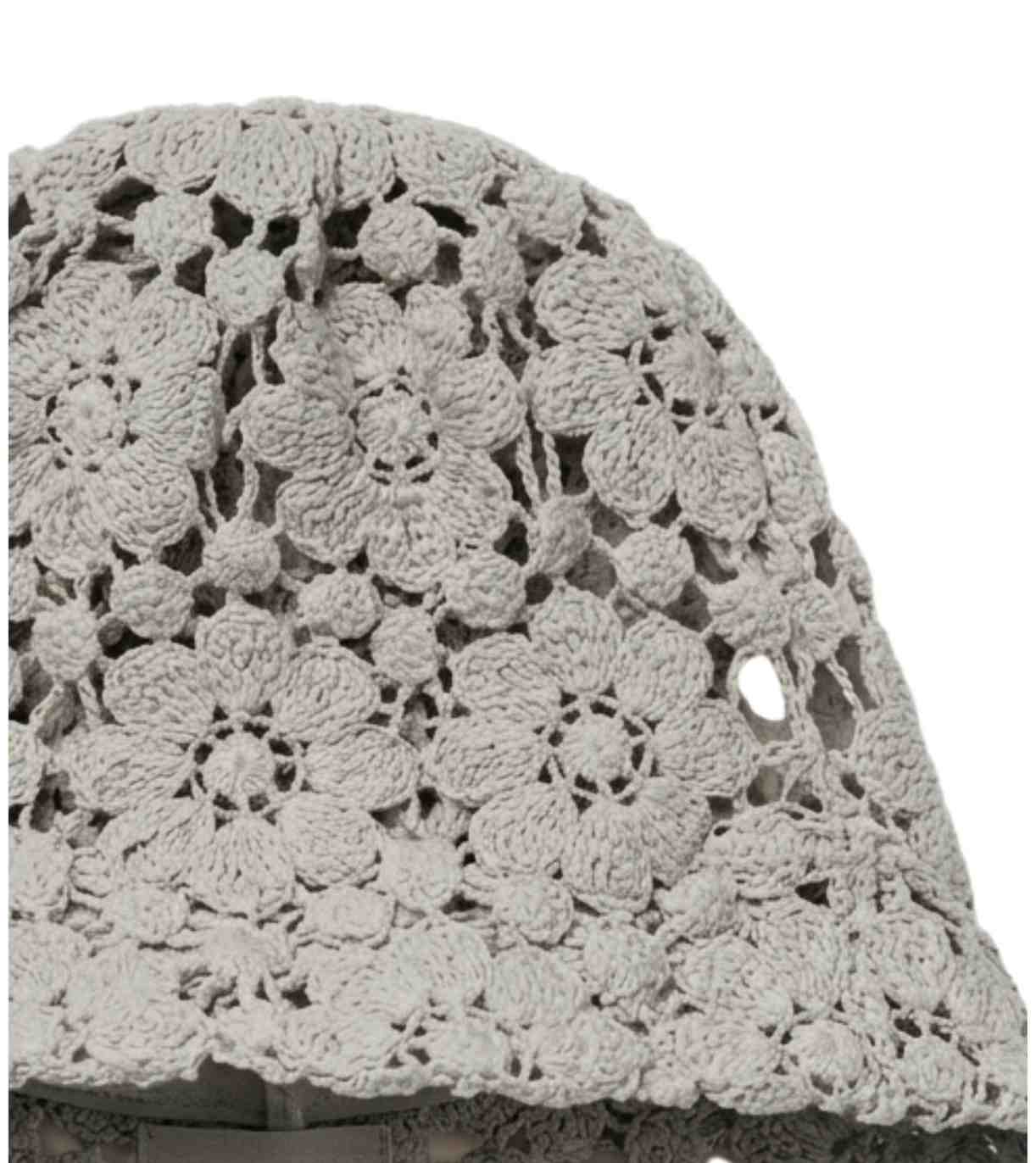 Eternia® Crochet Lace Bucket Cap – Floral Open Knit Design – Grey