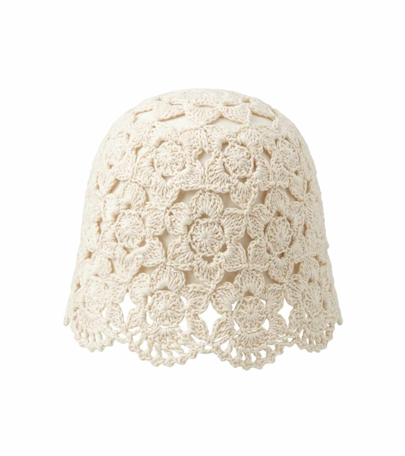 Eternia® Crochet Lace Cap – Floral Open Knit Design – Ivory