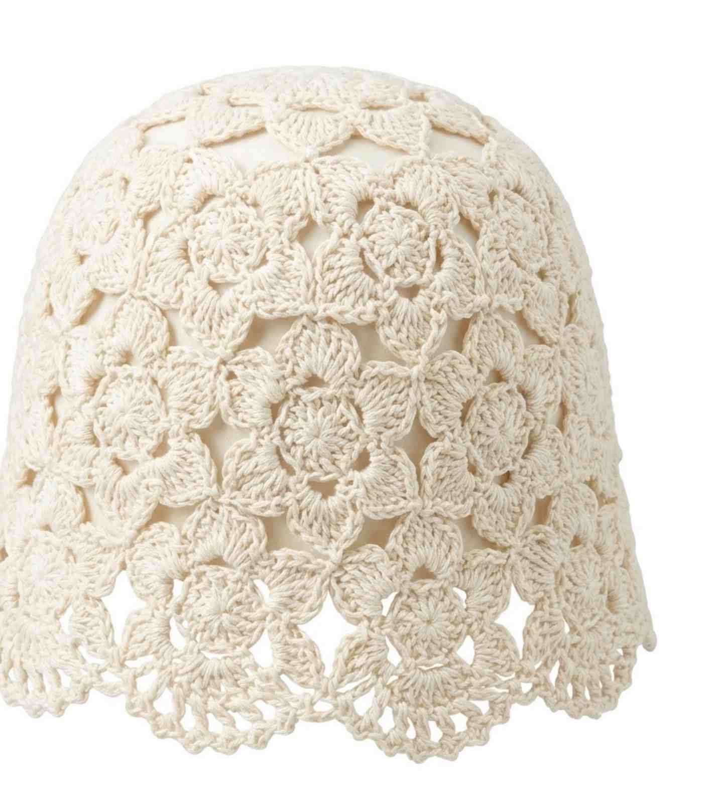 Eternia® Crochet Lace Cap – Floral Open Knit Design – Ivory