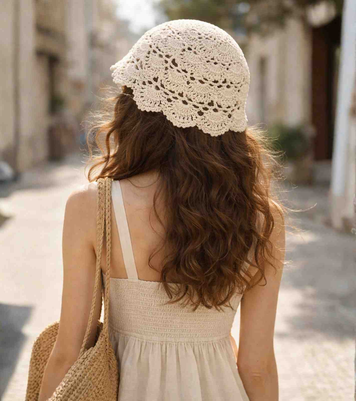 Eternia® Crochet Lace Cap – Floral Open Knit Design – Ivory