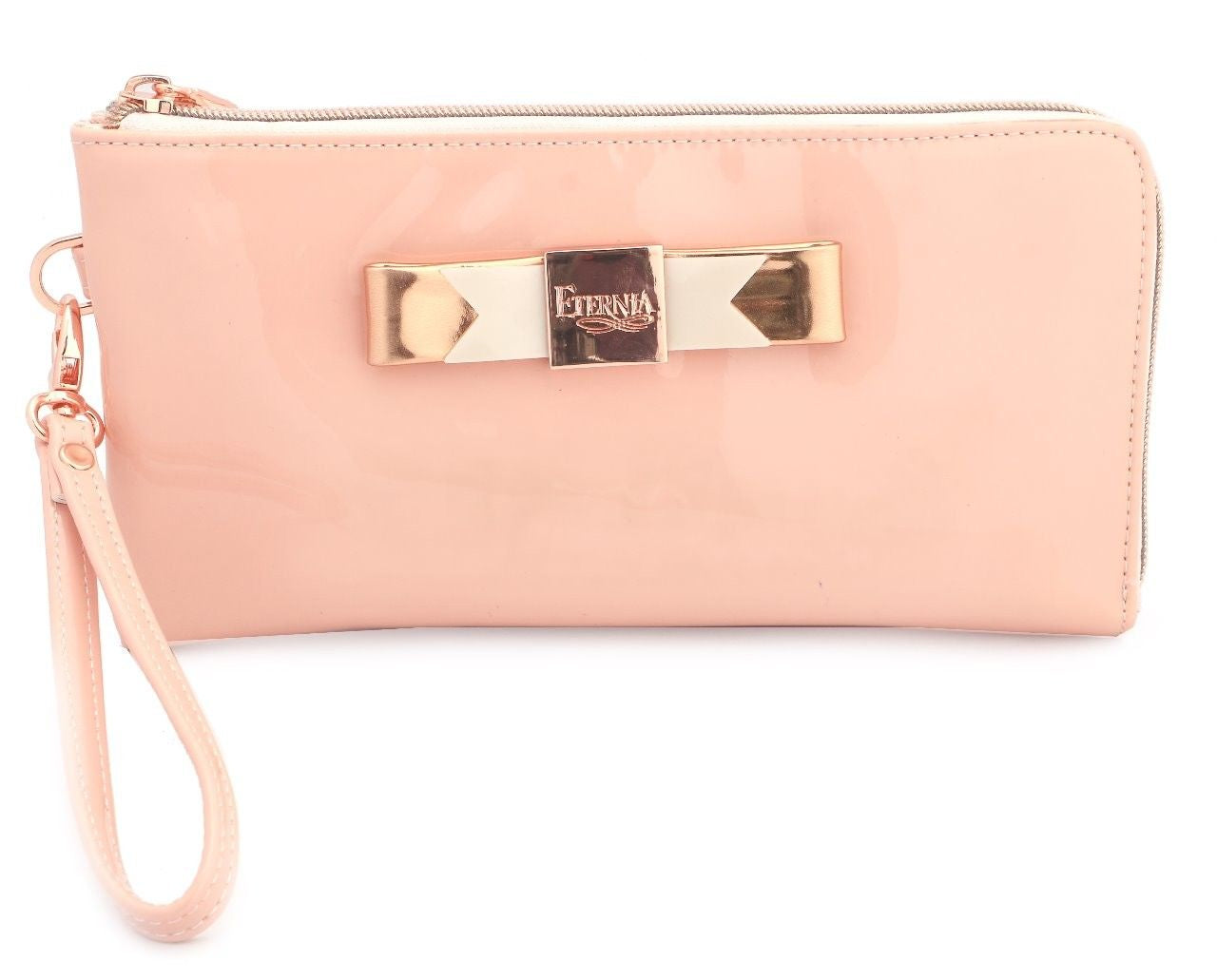 Eternia® Zippered Wallet with Wrist Strap – Bold Floral Print Purse in Water-Resistant Finish – Pink