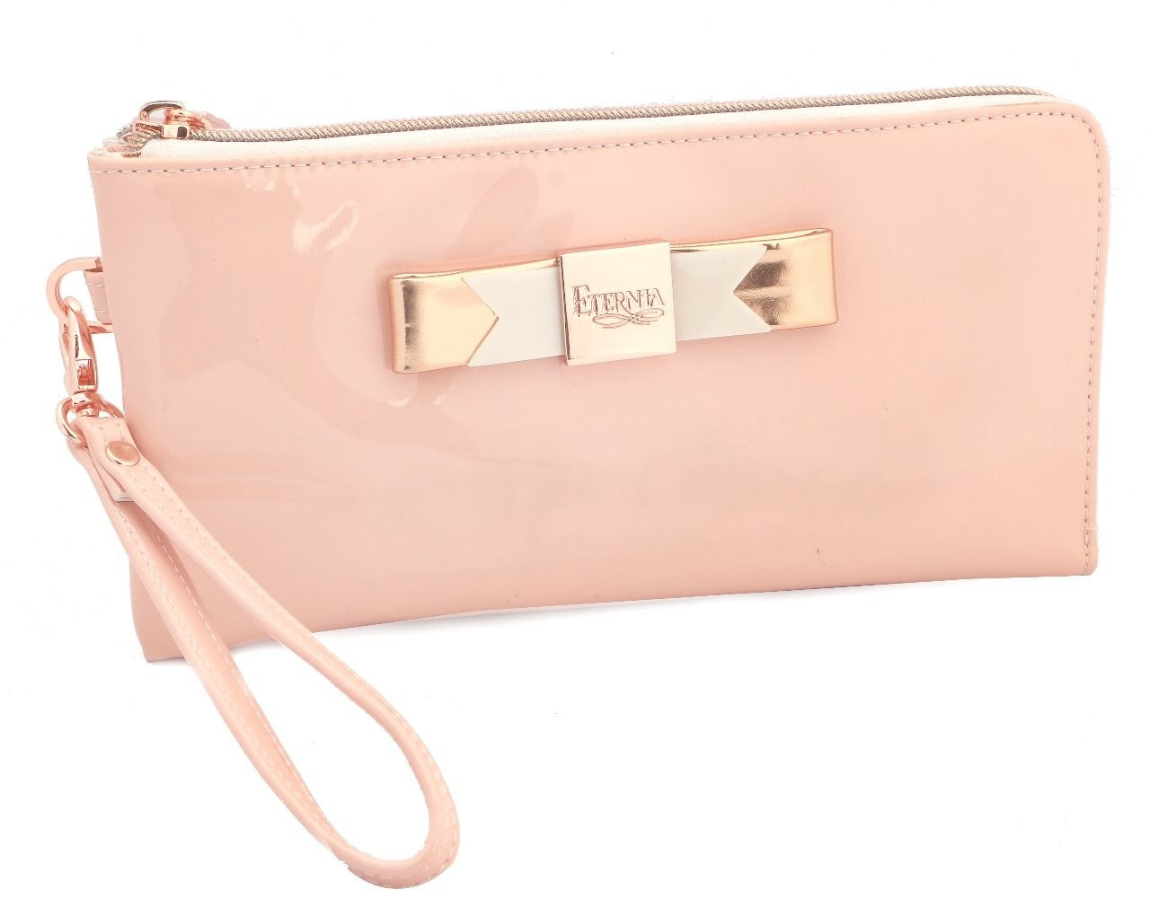 Eternia® Zippered Wallet with Wrist Strap – Bold Floral Print Purse in Water-Resistant Finish – Pink