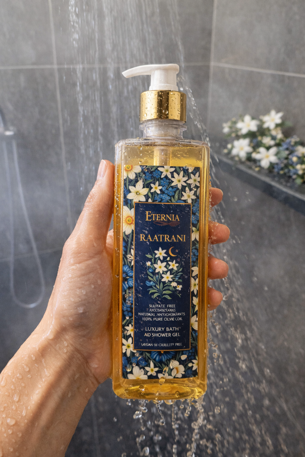 Eternia® Raatrani Shower Gel – Night Bloom Fragrance | Hydrating Body Wash for Soft, Fresh Skin
