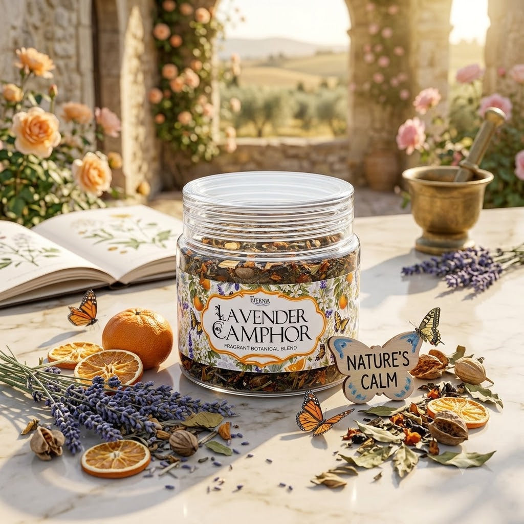 Eternia® Lavender Camphor Fragrant Botanical Blend | Natural Aromatherapy Potpourri Air Freshener for Home, Office & Wardrobe | Long Lasting Luxury Fragrance Décor