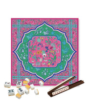 Premsons® Floral Bloom Mahjong Table Mat – Premium Anti-Slip Square Gaming & Decorative Mat - 23 x 23 inch - Versatile Non-Slip Play Surface