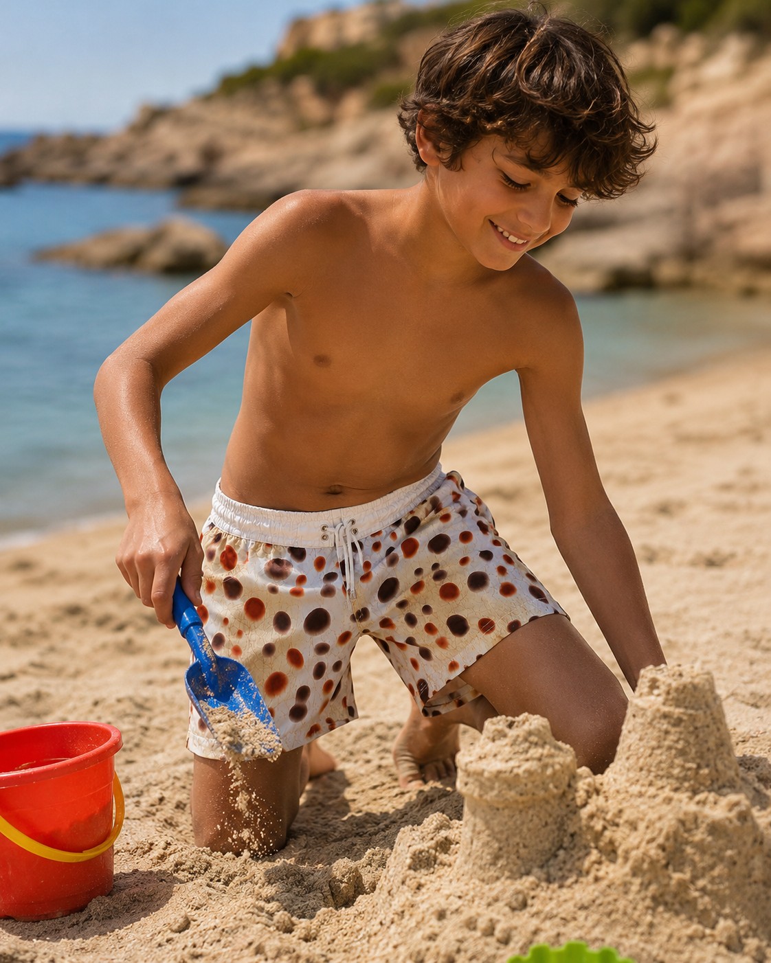 Premsons®  Boys’ Printed Swim Shorts – Comfortable Beach & Pool Shorts with Elastic Waist | Ages 10–12 Years