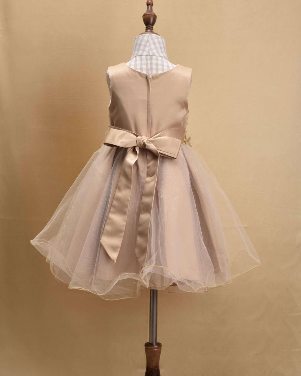 Premsons® Elegant Girls’ Party Frock – Sequin & Lace Embellishments – Rose Gold