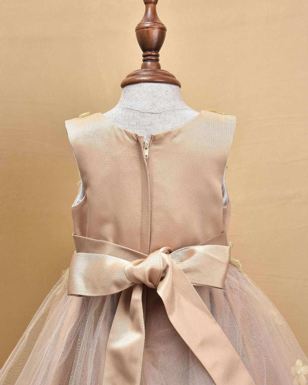 Premsons® Elegant Girls’ Party Frock – Sequin & Lace Embellishments – French Beige
