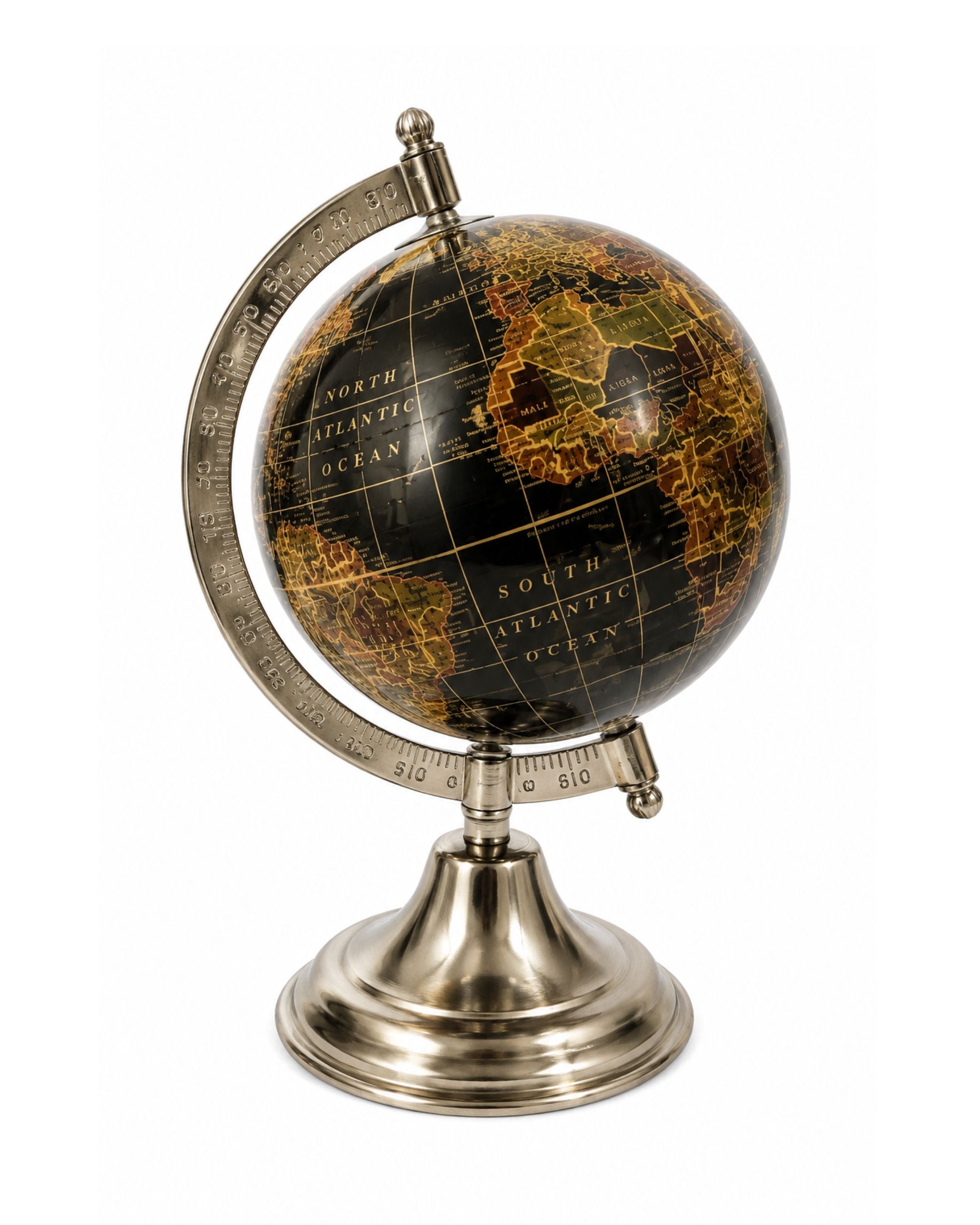 Premsons® Black & Gold Decorative Globe with Metallic Stand-Small Size