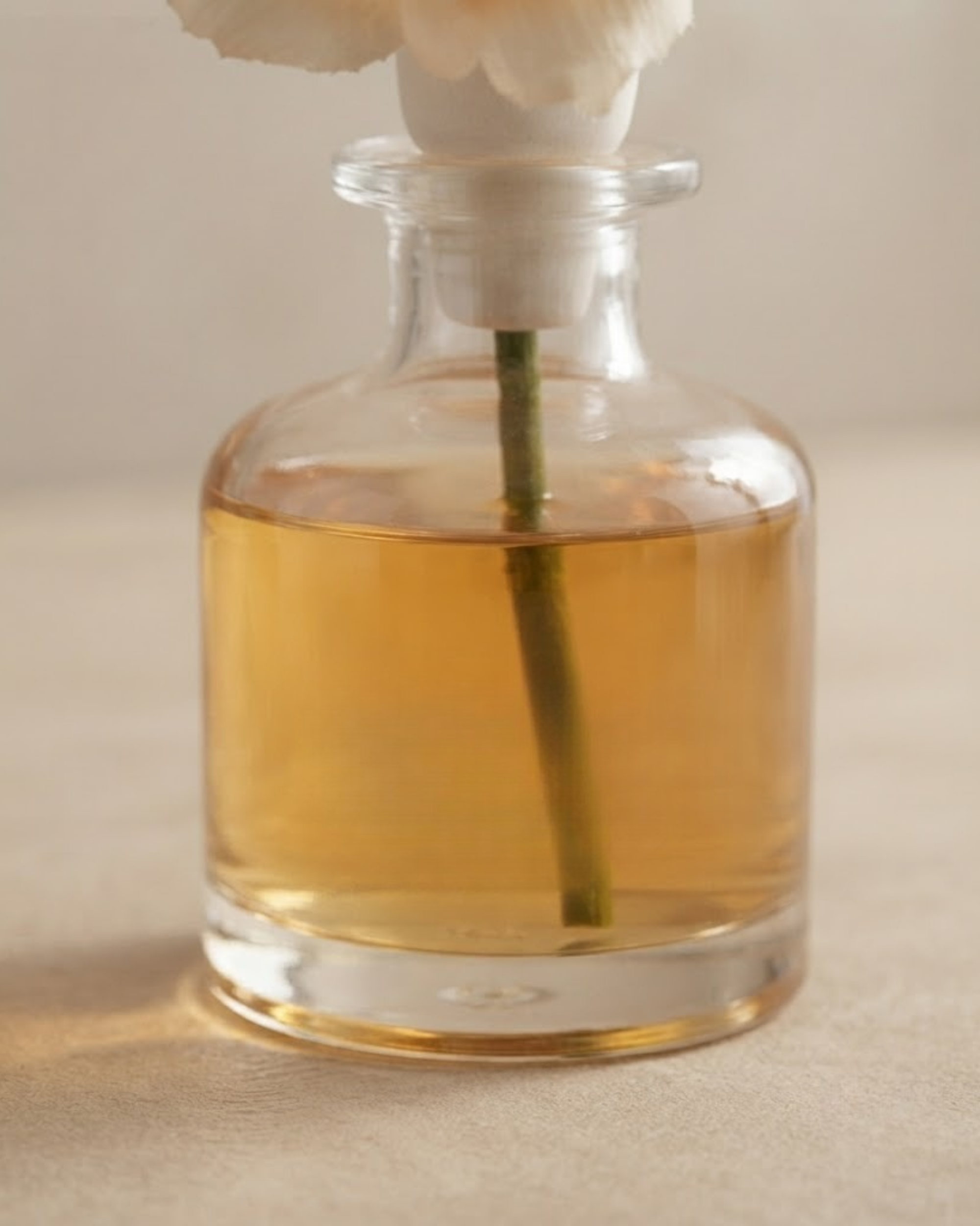 Premsons® Glass Bottle Reed Diffuser With Flower [Gardenia In Blossom]